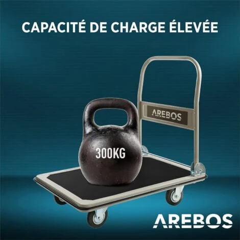 AREBOS Pliable Chariot à Plate-Forme Chariot De Transport Manuel 300 Kg 7 AREBOS Pliable Chariot à Plate-Forme Chariot De Transport Manuel 300 Kg – Image 5