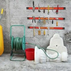 Porte-outil Magnetique, Set De 3 Barres, Garage Atelier Amovible Compact Et Robuste, Aimant Puissant Pour Rangement Mural Des Outils, 46 X 2,3CM En Acier, Chacun Peut Supporter 10 KG -Stanleyfaco Magasin 85350512 4