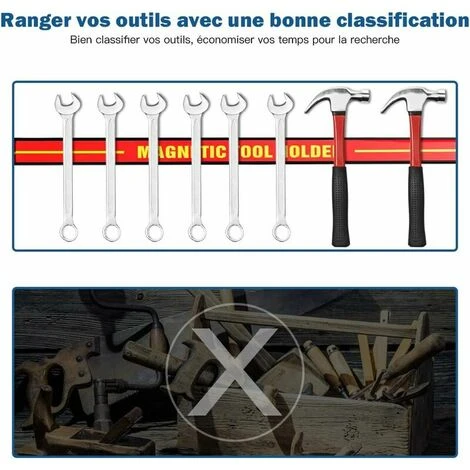 Set De 3 Barre Magnetique, Porte Outils Mural Avec Differentes Longueurs 20CM/30CM/60CM, Charge 5KG/7KG/10KG, Aimant Puissant Pour Rangement Des Outils, Pour Garage, Atelier 4 Set De 3 Barre Magnetique, Porte Outils Mural Avec Differentes Longueurs 20CM/30CM/60CM, Charge 5KG/7KG/10KG, Aimant Puissant Pour Rangement Des Outils, Pour Garage, Atelier – Image 2