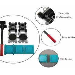 Outil De Déplacement,Kit De Deplace Meuble Lourd Sans Effort,Outil De Déplacement,Charge Maximale 250 Kg,Patins Rotatifs à 360 Degrés ,Livré Avec 3 Pieds Bleus， -Stanleyfaco Magasin 85351371 3