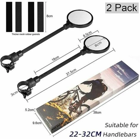 Lot De 2 Rétroviseurs Vélo Pour Guidon, Rétro Velo Guidon Retroviseur Réglables à 360 °, Rétroviseur Trotinette électrique, Lunette Retroviseur Pour VTT, Velo Route, Vélo De Course, Mobylette 4 Lot De 2 Rétroviseurs Vélo Pour Guidon, Rétro Velo Guidon Retroviseur Réglables à 360 °, Rétroviseur Trotinette électrique, Lunette Retroviseur Pour VTT, Velo Route, Vélo De Course, Mobylette – Image 2