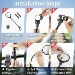 Lot De 2 Rétroviseurs Vélo Pour Guidon, Rétro Velo Guidon Retroviseur Réglables à 360 °, Rétroviseur Trotinette électrique, Lunette Retroviseur Pour VTT, Velo Route, Vélo De Course, Mobylette 11 Lot De 2 Rétroviseurs Vélo Pour Guidon, Rétro Velo Guidon Retroviseur Réglables à 360 °, Rétroviseur Trotinette électrique, Lunette Retroviseur Pour VTT, Velo Route, Vélo De Course, Mobylette -Stanleyfaco Magasin 85354572 5