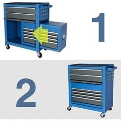 Grand Chariot D'atelier Portable Armoires Supérieures Et AIRAJ Chariot à Outils Avec Roues, Stockage D'outils Et D'appareils Lourds, Avec 10 Crochets Sur Le Côté, Pour Les Ateliers Et Les Armoires à O -Stanleyfaco Magasin 85703043 3