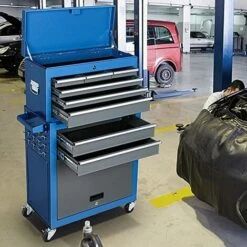 Grand Chariot D'atelier Portable Armoires Supérieures Et AIRAJ Chariot à Outils Avec Roues, Stockage D'outils Et D'appareils Lourds, Avec 10 Crochets Sur Le Côté, Pour Les Ateliers Et Les Armoires à O -Stanleyfaco Magasin 85703043 5