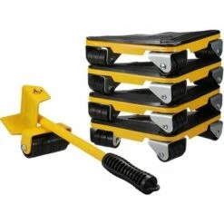 Lève-Meubles Robuste, Kit De Déplacement De Meubles, Système De Déplacement De Meubles Avec Roues, Peut Pivoter À 360 Degrés, Quatre Charges Maximales De 400 Kg / 870 LB