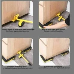 Lève-Meubles Robuste, Kit De Déplacement De Meubles, Système De Déplacement De Meubles Avec Roues, Peut Pivoter À 360 Degrés, Quatre Charges Maximales De 400 Kg / 870 LB -Stanleyfaco Magasin 85713669 4