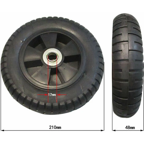 1pc Roue Moteur Chariot Roue En Caoutchouc Solide Chariot Roue Amortisseur (noir) 6 1pc Roue Moteur Chariot Roue En Caoutchouc Solide Chariot Roue Amortisseur (noir) – Image 4
