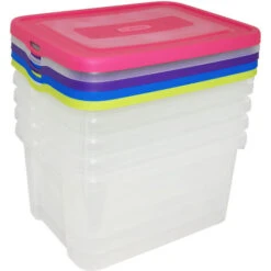 CURVER LOT DE 5 HANDY 25L - Recyclé, Assortis, 44,8x34,5x45 Cm