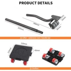 Lève-meubles Lourds, Kit De Roulettes Mobiles Pour Meubles Avec Lève-meubles, Roulettes Pivotantes à 360 Degrés, Roulements Doubles, Ensemble Pour Le Transport De Meubles -Stanleyfaco Magasin 88193960 4