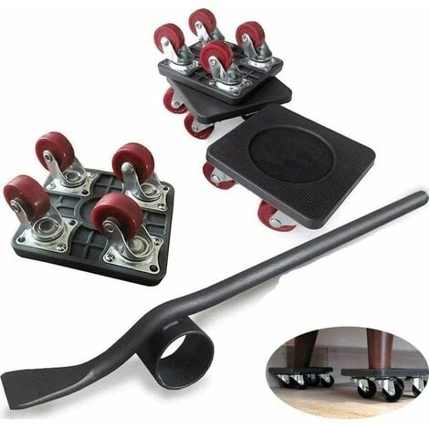 Ensemble D'outils De Levage De Meubles 5 Pièces Poussoir Heavy Duty Furniture Moving Roller Dray Heavy Duty Mover Appliance Lifter Floor Protector 360 Degres Rotating Pads 250kg Load 3 Ensemble D'outils De Levage De Meubles 5 Pièces Poussoir Heavy Duty Furniture Moving Roller Dray Heavy Duty Mover Appliance Lifter Floor Protector 360 Degres Rotating Pads 250kg Load