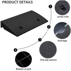 Rampe De Chargement, Rampes Plastique De Bordure Antidérapantes Portable Rampes De Seuil Légère Pour Voiture Scooter Caravane Fauteuil Roulant Accès Handicapé Trottoir Vélo Moto -Stanleyfaco Magasin 88768761 2