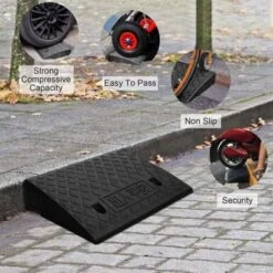 Rampe De Chargement, Rampes Plastique De Bordure Antidérapantes Portable Rampes De Seuil Légère Pour Voiture Scooter Caravane Fauteuil Roulant Accès Handicapé Trottoir Vélo Moto -Stanleyfaco Magasin 88768761 3