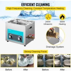 VEVOR Nettoyeur A Ultrasons Avec Minuterie De Chauffage 10 L, Professionnel Nettoyeur A Ultrasons 220 V, Nettoyeur Ultrasons En Acier Inoxydable 40 KHz Pour Nettoyage Des Bagues De Lunettes Instrument -Stanleyfaco Magasin 89066942 5
