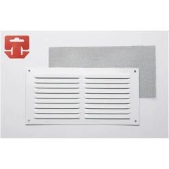 Grille Avec Toile Moustiquaire Aluminium 0.6 Couleur Blanc Laqué 300x150mm (g)