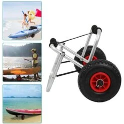 SWANEW Chariot De Transport Pliant Alu Jusqu‘à 80 Kg Pour Bateaux Canoë Ou Kayak