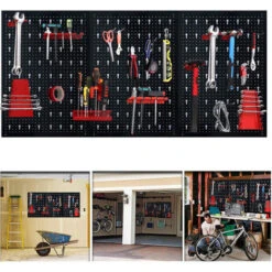 Panneau Mural Pour Rangement D'outils Panneau à Outils Perforé Panneaux Muraux à Outils En Plastique 120x60x2cm Paroi Perforée Pour Atelier HENGMEI -Stanleyfaco Magasin 90040835 5