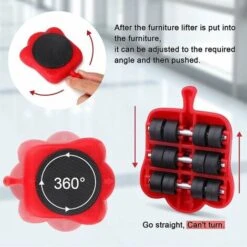 Leve Meubles Lourds, Deplace Meubles Kit D'Outils Grands Et Petits Sans Effort, Souleve Meuble Avec 4 Coussinets Élévateurs Et Roulettes Pour Demenagement, Pour Canapé, Cabinet (Rouge) 10 Leve Meubles Lourds, Deplace Meubles Kit D'Outils Grands Et Petits Sans Effort, Souleve Meuble Avec 4 Coussinets Élévateurs Et Roulettes Pour Demenagement, Pour Canapé, Cabinet (Rouge) -Stanleyfaco Magasin 90519466 4