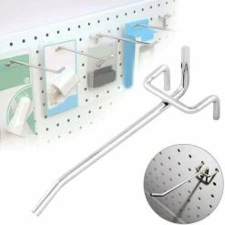 50 Pièces Crochets Pour Panneau Perforé,Crochets Pour étagères Murales Pour Affichage Panneau Perforé Garage Magasin Outils Rangement Cintre Crochets Pour étagères Murales -Stanleyfaco Magasin 90519944 4