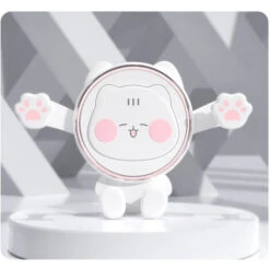 Liquidation totale Support De Support De Téléphone De Voiture, Support De Clip D'aération Support De Téléphone Portable Mignon Compatible Avec Les Accessoires De Smartphone De 4 à 7 Pouces, Blanc, Ro