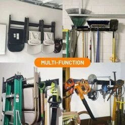 Support Outils Jardin Mural Porte Outils Balai Organiseur Garage En Métal Rangement Pour Balai Avec 8 Crochets -Stanleyfaco Magasin 92071749 3