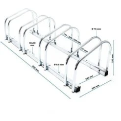 Râtelier Au Sol Pour 4 Vélos 95x33x27cm En Métal Galvanisé Bicyclette -Stanleyfaco Magasin 9216581 3