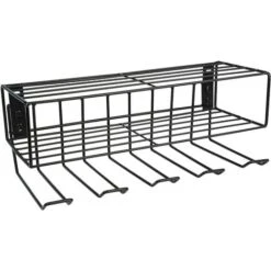 Skecten® Organisateur D'outils, Étagère à Outils Murale Avec 3 Couches & 4 Fentes Pour Perceuse Marteau Pince, Support De Rangement Solide En Métal Pour Garage Atelier Entrepôt - Noir -Stanleyfaco Magasin 92380556 4