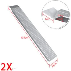 Rampe De Chargement Lot De 2 Rampes De Chargement En Aluminium De 135 Cm,Rampe D'accès Pour Moto, Voiture,Argenté HENGMEI -Stanleyfaco Magasin 92589919 2