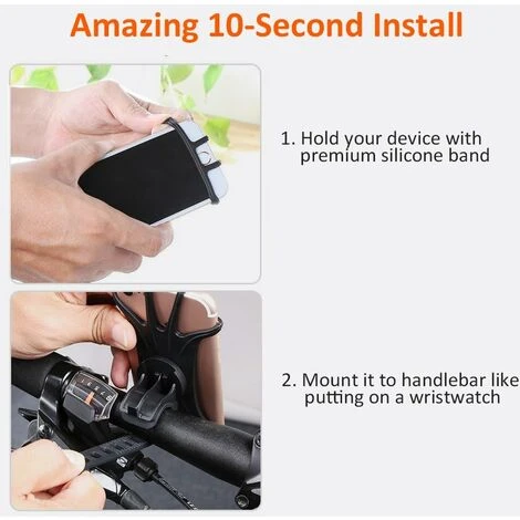 Autre Support Support Téléphone Vélo, Universel Support Vélo Du Guidon Silicone Avec 360° Rotation Compatible Avec 4,0-6,5 Pouces Smartphones Pour Bicyclette & Moto (Noir) 4 Autre Support Support Téléphone Vélo, Universel Support Vélo Du Guidon Silicone Avec 360° Rotation Compatible Avec 4,0-6,5 Pouces Smartphones Pour Bicyclette & Moto (Noir) – Image 2