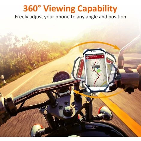 Autre Support Support Téléphone Vélo, Universel Support Vélo Du Guidon Silicone Avec 360° Rotation Compatible Avec 4,0-6,5 Pouces Smartphones Pour Bicyclette & Moto (Noir) 7 Autre Support Support Téléphone Vélo, Universel Support Vélo Du Guidon Silicone Avec 360° Rotation Compatible Avec 4,0-6,5 Pouces Smartphones Pour Bicyclette & Moto (Noir) – Image 5