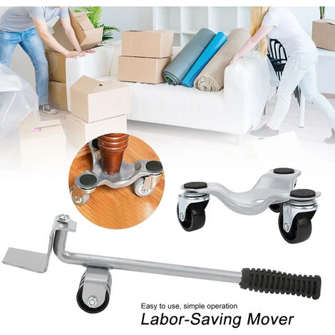 Ensemble De Transport De Meubles Silver Lifter Moving Plate For Heavy Objects Bearing 400KG 4 Ensemble De Transport De Meubles Silver Lifter Moving Plate For Heavy Objects Bearing 400KG â Image 2