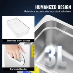 VEVOR Nettoyeur A Ultrasons 1,3L 2L 3L 6L 10L 15L 22L 30L Nettoyeur Ultrasonique Portable Professionnel Machine A Laver Bijoux 3L -Stanleyfaco Magasin 94750351 5