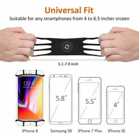 LITZEE Autre Support Support Téléphone Vélo, Universel Support Vélo Du Guidon Silicone Avec 360° Rotation Compatible Avec 4,0-6,5 Pouces Smartphones Pour Bicyclette & Moto (Noir) 5 LITZEE Autre Support Support Téléphone Vélo, Universel Support Vélo Du Guidon Silicone Avec 360° Rotation Compatible Avec 4,0-6,5 Pouces Smartphones Pour Bicyclette & Moto (Noir) – Image 3