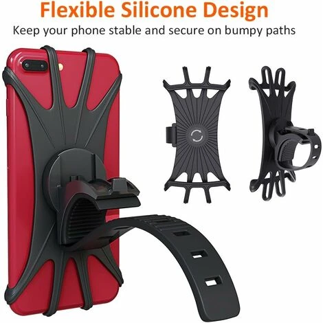 LITZEE Autre Support Support Téléphone Vélo, Universel Support Vélo Du Guidon Silicone Avec 360° Rotation Compatible Avec 4,0-6,5 Pouces Smartphones Pour Bicyclette & Moto (Noir) 6 LITZEE Autre Support Support Téléphone Vélo, Universel Support Vélo Du Guidon Silicone Avec 360° Rotation Compatible Avec 4,0-6,5 Pouces Smartphones Pour Bicyclette & Moto (Noir) – Image 4