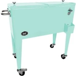 AXI Retro Cooler Menthe Réfrigérateur De Boissons Mobile Pour L'extérieur / Le Jardin Glacière 76 Litre