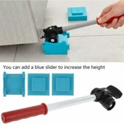 Kit De Deplace Meuble Pour Meubles Lourds, 8Pcs Ensemble De Roulettes Pour Meubles Avec 1 Tige De Levage Et 4 Roulettes De Déplacement, Deplace Meuble Roulettes Pour Meubles Jusqu'à 200 Kg -Stanleyfaco Magasin 96453659 4