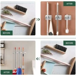 Accroche Balai Mural, Porte Balais En Acier Inoxydables Avec 3 Emplacements, 4 Crochets Et 3 Crochets Adhésifs Support Balai Organisateur Vadrouille De Rangement Pour Jardin, Cuisine, Garage H314 9 Accroche Balai Mural, Porte Balais En Acier Inoxydables Avec 3 Emplacements, 4 Crochets Et 3 Crochets Adhésifs Support Balai Organisateur Vadrouille De Rangement Pour Jardin, Cuisine, Garage H314 -Stanleyfaco Magasin 96488137 3