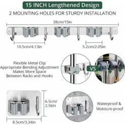 Accroche Balai Mural, Porte Balais En Acier Inoxydables Avec 3 Emplacements, 4 Crochets Et 3 Crochets Adhésifs Support Balai Organisateur Vadrouille De Rangement Pour Jardin, Cuisine, Garage H314 10 Accroche Balai Mural, Porte Balais En Acier Inoxydables Avec 3 Emplacements, 4 Crochets Et 3 Crochets Adhésifs Support Balai Organisateur Vadrouille De Rangement Pour Jardin, Cuisine, Garage H314 -Stanleyfaco Magasin 96488137 4