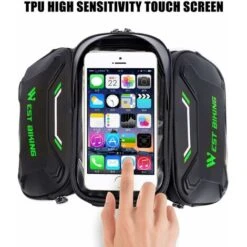 Lot De 1, Sacoche De Cadre De Vélo, Support De Téléphone étanche, Pochette Avant Pour Téléphone Jusqu'à 6,5" (Noir Et Gris) -Stanleyfaco Magasin 97244488 5