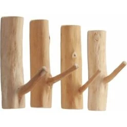 Crochets Muraux De Branche D'Arbre En Bois Naturel Véritable Vintage, Ensemble De Crochets Faits À La Main Fixés Au Mur, Crochets D'Aspiration Forts Adhésifs En Bois Décoratifs Rustiques -Stanleyfaco Magasin 97448102 4