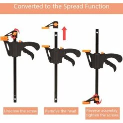 Promotion Lot De 6 Serre-joints En Forme De F, Serre Joint Avec Serrage Rapide Et Facile, Outils à Main Pour Menuiserie, Porte En Bois(4pouces) -Stanleyfaco Magasin 97544025 4