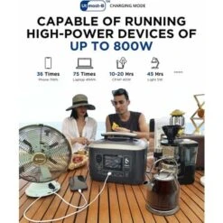 BigBlue 543Wh Générateur Électrique Solaire Portable CP600, 1 Sortie CA 600W (1200W Crête), Station Électrique Avec LPF Batterie De Secours, Charge Rapide & ASI, 8 Prises Pour Urgence Camping Voyage -Stanleyfaco Magasin 97820091 4