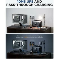 BigBlue 543Wh Générateur Électrique Solaire Portable CP600, 1 Sortie CA 600W (1200W Crête), Station Électrique Avec LPF Batterie De Secours, Charge Rapide & ASI, 8 Prises Pour Urgence Camping Voyage -Stanleyfaco Magasin 97820091 5