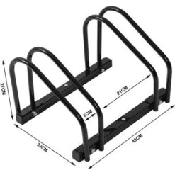 WOLTU Râtelier Vélo Pour 2 Vélos. Range Vélo Au Sol Ou Mural. Support Pour Bicyclettes. Porte-vélos En Métal Noir -Stanleyfaco Magasin 98088067 4