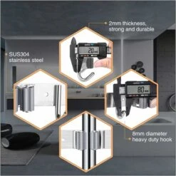 Porte-outils En Acier Inoxydable - Porte-balai Pour Le Mur, Porte-balai Auto-adhésif Des Outils De Jardin (avec Vis Et Bandes Adhésives) - 3 Supports Et 4 Crochets, Gris 10 Porte-outils En Acier Inoxydable - Porte-balai Pour Le Mur, Porte-balai Auto-adhésif Des Outils De Jardin (avec Vis Et Bandes Adhésives) - 3 Supports Et 4 Crochets, Gris -Stanleyfaco Magasin 98442126 4