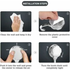 3 Pièces Crochet Ventouse Cuisine, Crochet à Ventouse Crochet Mural, Crochet Adhésif Puissant Pour Salle De Bain, Portes De Maison -Stanleyfaco Magasin 99409320 5