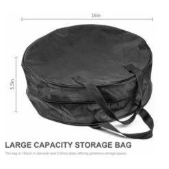 Sac De Rangement Pour Câble De 40,6 Cm Avec Poignée De Transport Double Fermeture éclair Noir Sac De Rangement Rond Pour Tuyau D'eau Pour Caravanes Matériel De Jardinage Tissu Oxford 600D -Stanleyfaco Magasin 99983910 5